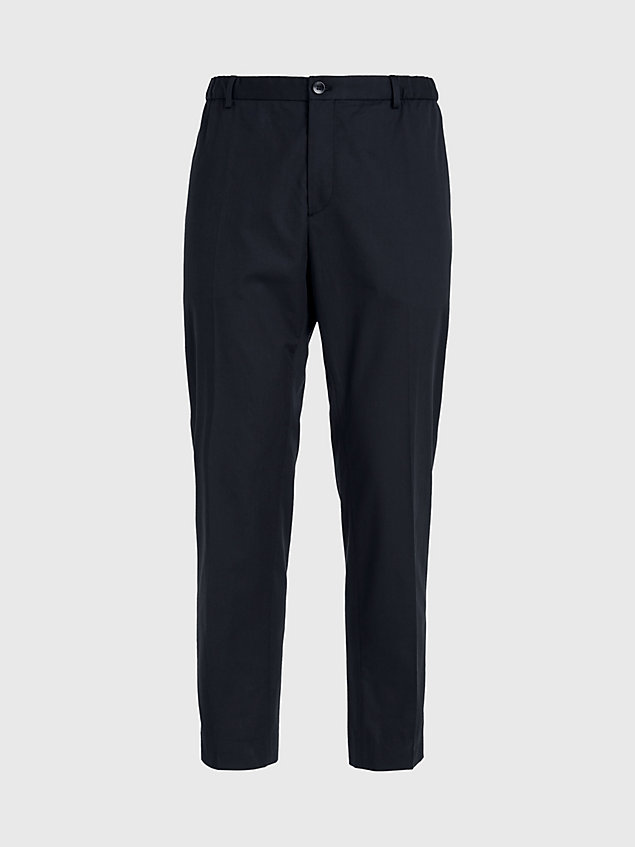 black slim cropped seacell trousers for men calvin klein
