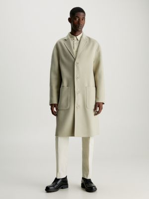 Mens double breasted on sale wool trench coat