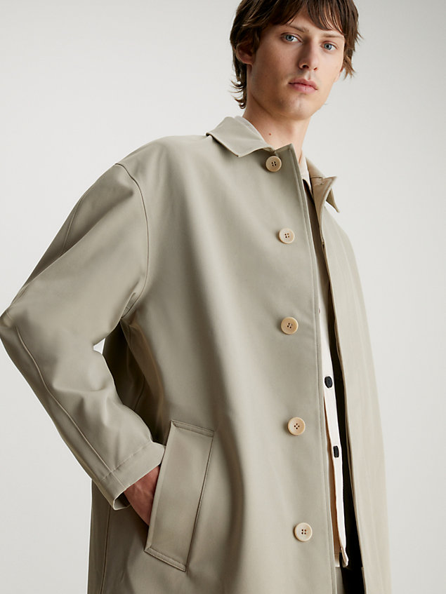 cappotto corto in tessuto termosaldato tecnico grey da uomo calvin klein