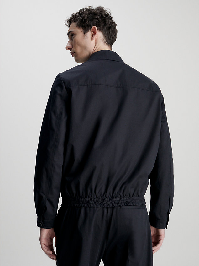 black dopasowana kurtka z bawełny seacell dla mężczyźni - calvin klein