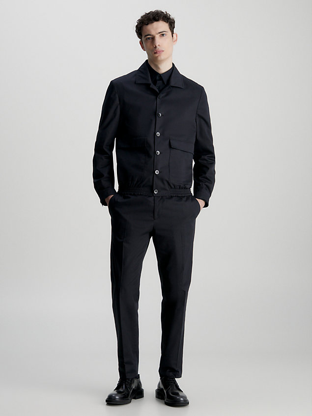 black cotton seacell tailored jacket for men calvin klein