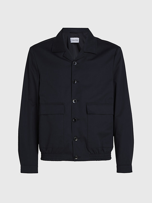 black cotton seacell tailored jacket for men calvin klein