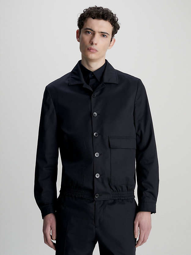 ck black cotton seacell tailored jacket for men calvin klein