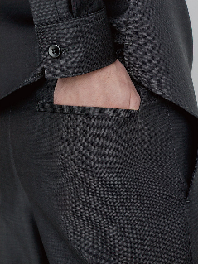 pantaloni affusolati in lana vergine grey da uomo calvin klein