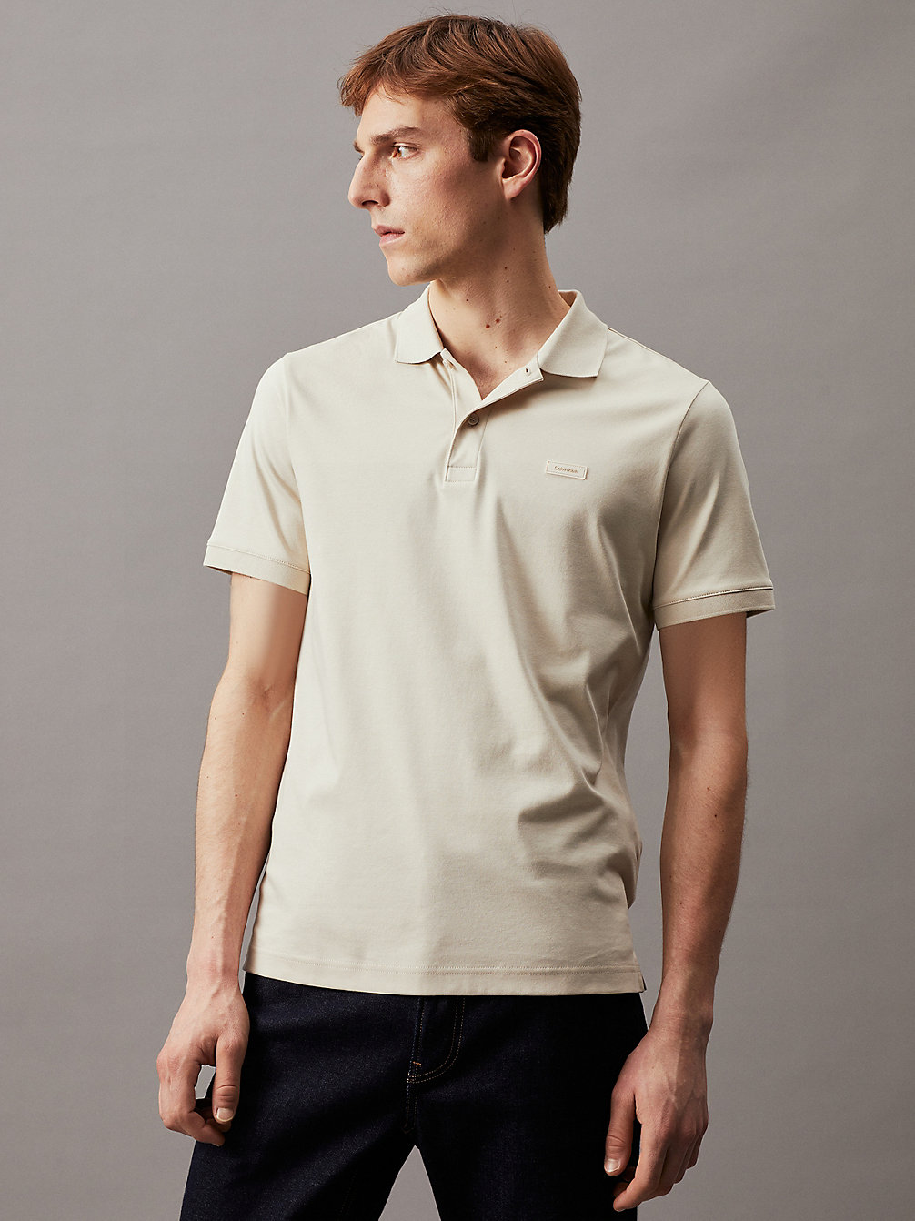 STONY BEIGE > Wąska Koszulka Polo > undefined Mężczyźni - Calvin Klein