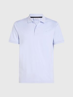 blue slim refined cotton polo shirt for men calvin klein