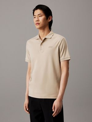 grey slim polo shirt for men calvin klein