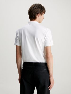 bright white wąska koszulka polo dla mężczyźni - calvin klein
