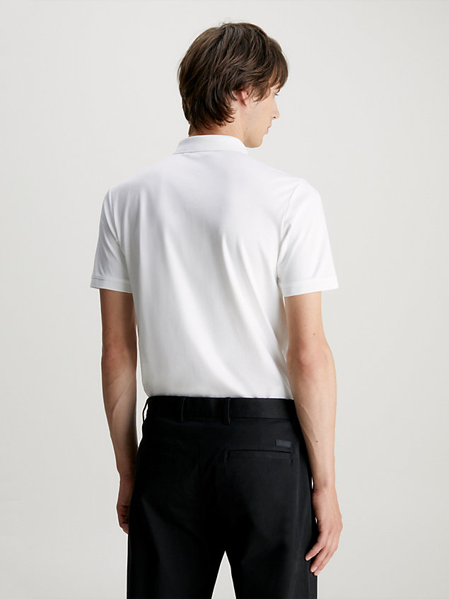 white slim refined cotton polo shirt for men calvin klein