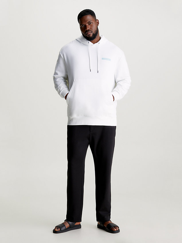 white plus size logo hoodie for men calvin klein