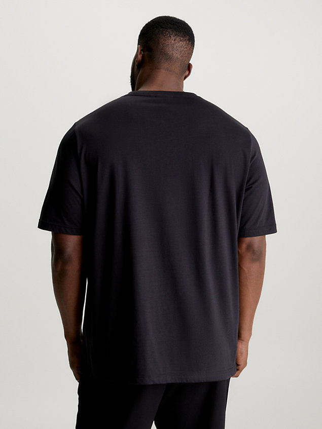 black lässiges logo-t-shirt in großen größen für herren - calvin klein