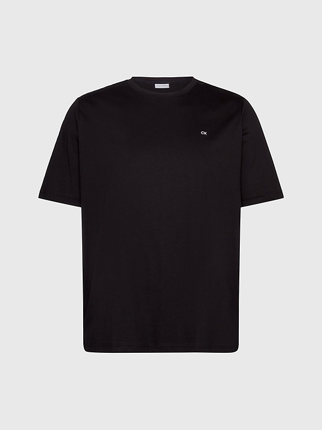 black lässiges logo-t-shirt in großen größen für herren - calvin klein