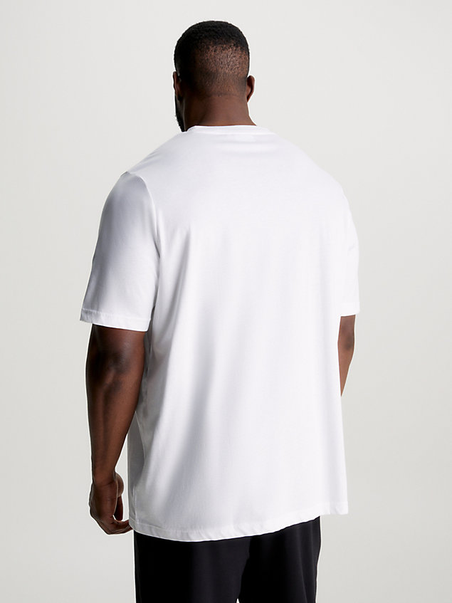 white lässiges logo-t-shirt in großen größen für herren - calvin klein