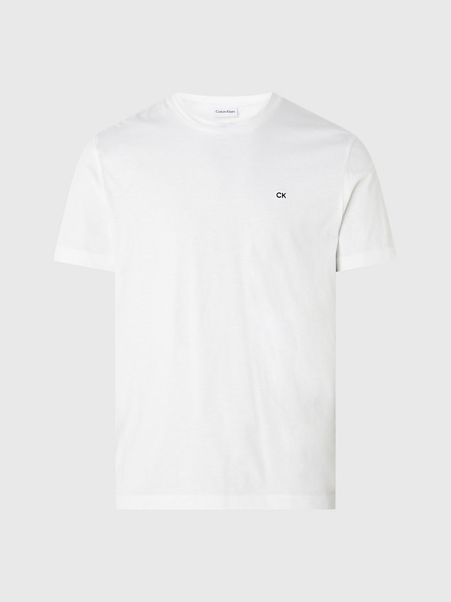 white lässiges logo-t-shirt in großen größen für herren - calvin klein