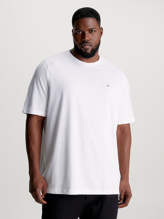 white plus size relaxed t-shirt for men calvin klein