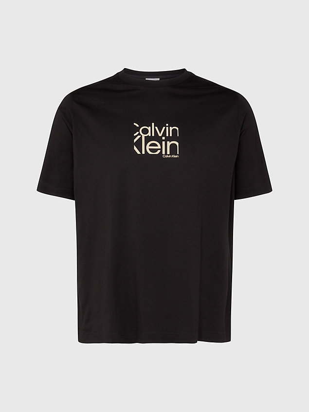 black t-shirt z logo plus size dla mężczyźni - calvin klein