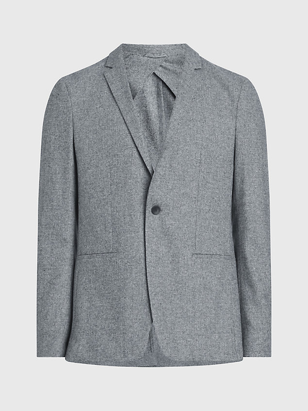 grey slim flannel blazer for men calvin klein