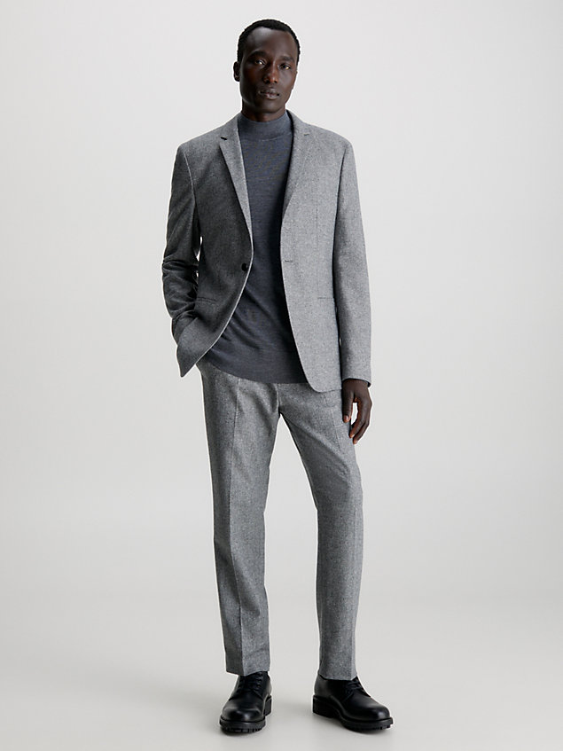 grey two tone flannel trousers for men calvin klein