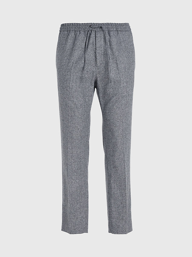 pantaloni in flanella bicolore grey da uomo calvin klein
