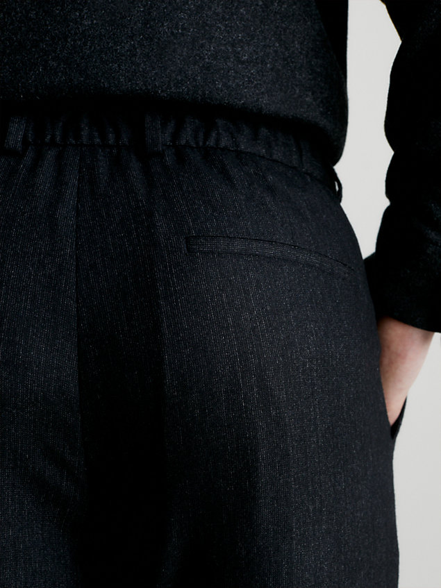 black wool blend trousers for men calvin klein