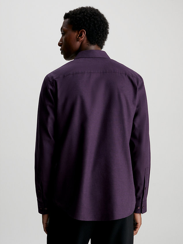 camicia di flanella taglio a sacchetto purple da uomo calvin klein