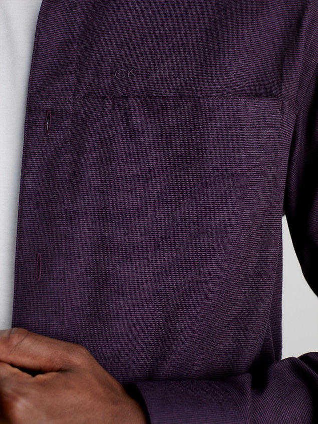 purple boxy flannel shirt for men calvin klein
