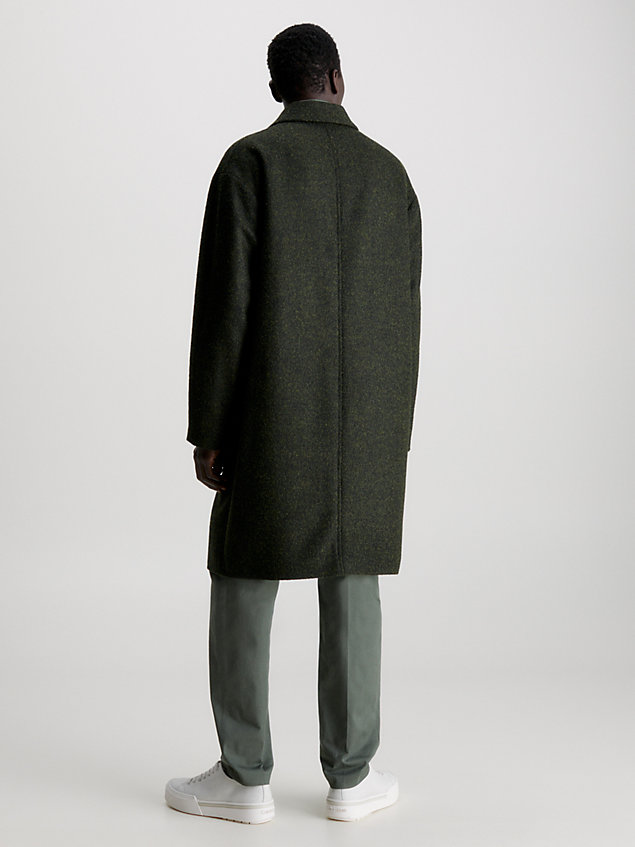 green płaszcz z diagonalu boucle dla mężczyźni - calvin klein