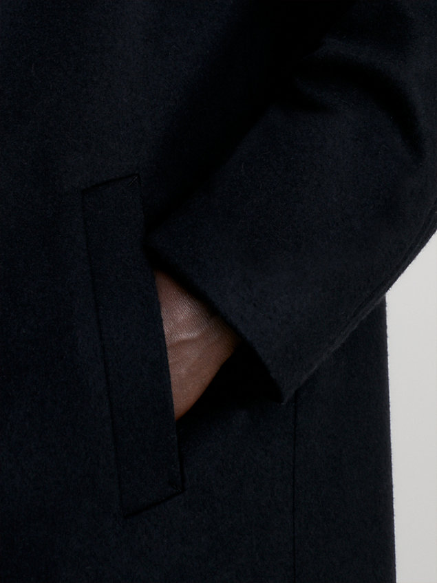 manteau à double boutonnage en laine de cachemire black pour hommes calvin klein