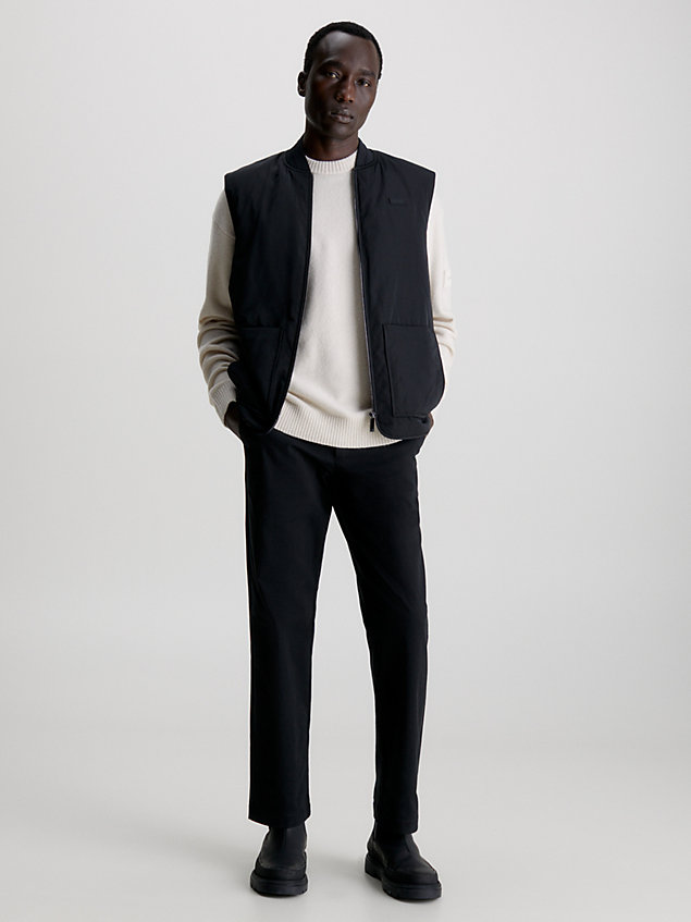 black proste spodnie z diagonalu dla mężczyźni - calvin klein