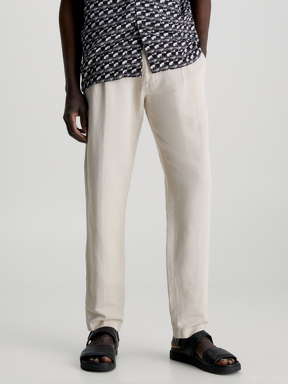 STONY BEIGE Pantalon Slim Fuselé Avec Cordon De Serrage undefined hommes Calvin Klein