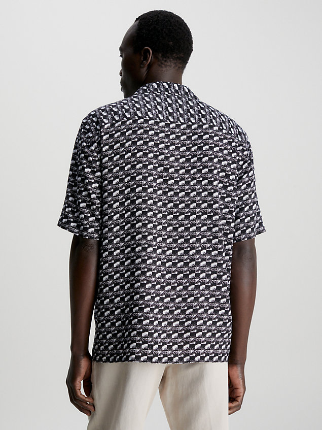 camicia da bowling con stampa taglio squadrato black da uomo calvin klein