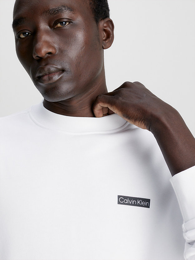BRIGHT WHITE Sweat-shirt à capuche imprimé dans le dos for hommes CALVIN KLEIN