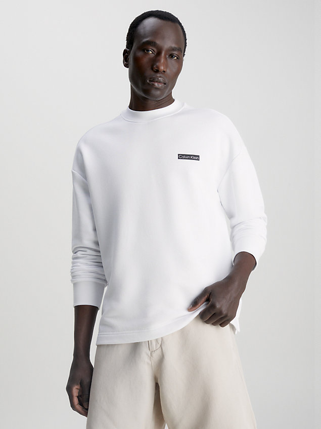white back printed sweatshirt for men calvin klein