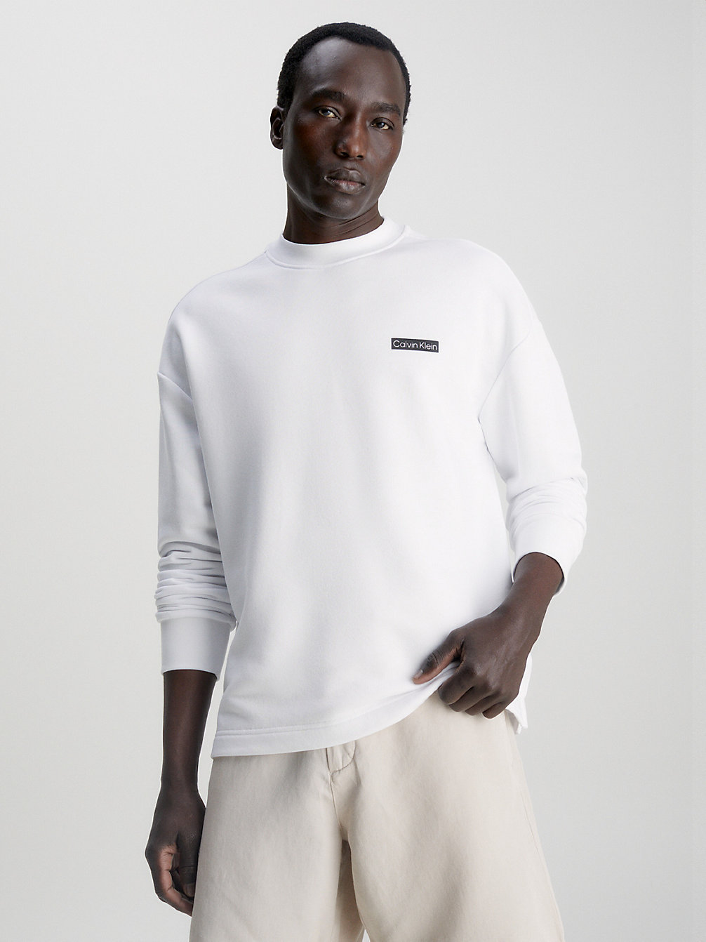 BRIGHT WHITE > Schwarzer Hoodie Mit Print > undefined men - Calvin Klein