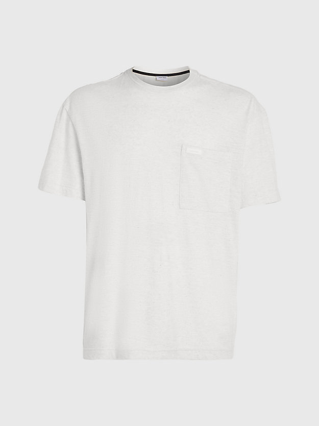 EGRET Linen Blend T-shirt for men CALVIN KLEIN