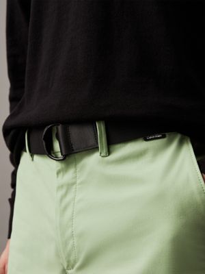 quiet green slim twill belted shorts for men calvin klein