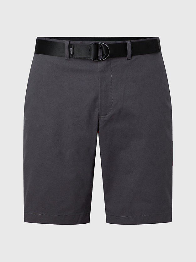 magnet slim twill belted shorts for men calvin klein