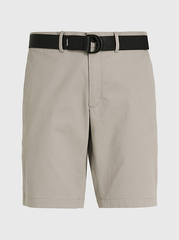 fresh clay slim twill belted shorts for men calvin klein