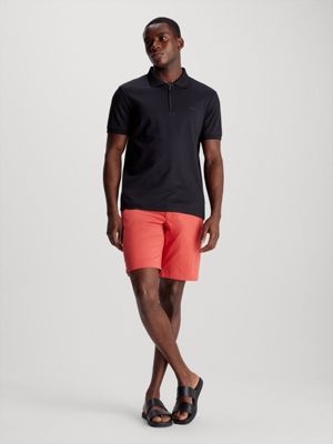 baked apple slim twill belted shorts for men calvin klein