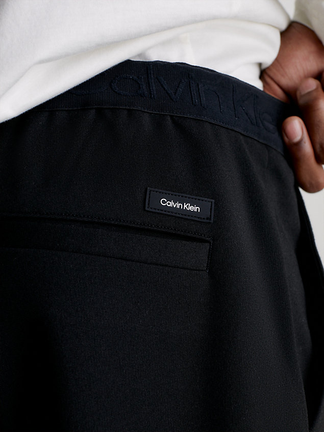 black zwężane spodnie dzianinowe dla mężczyźni - calvin klein