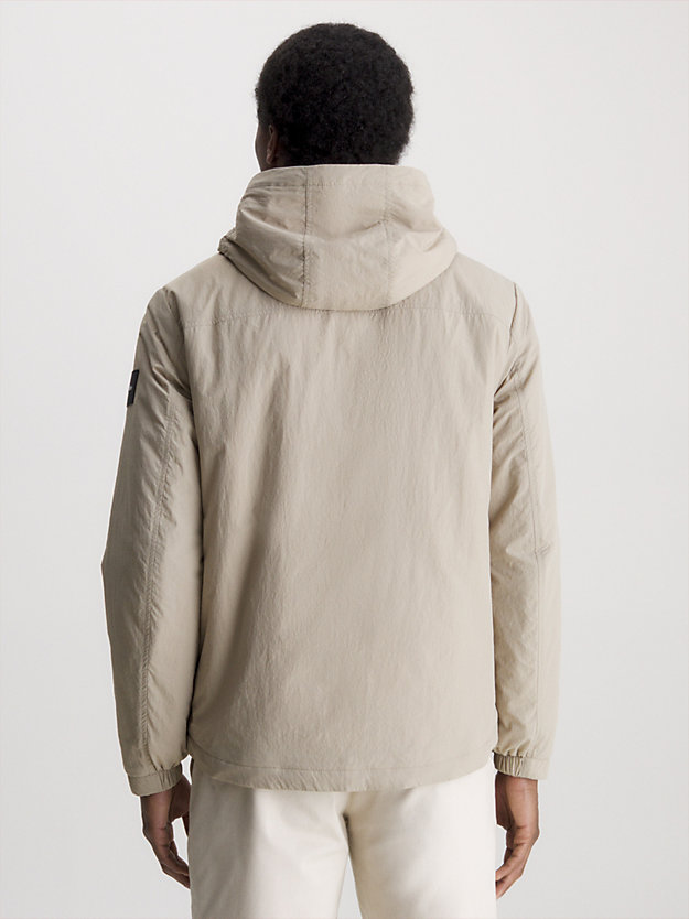 fresh clay padded crinkle nylon jacket for men calvin klein