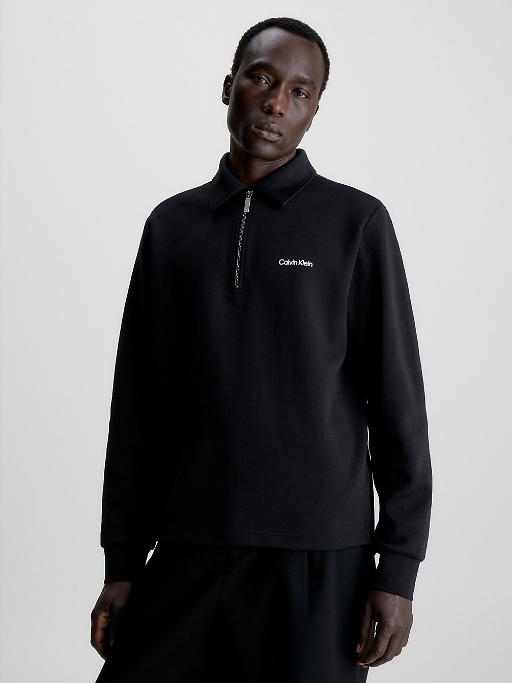 CK BLACK Zip Neck Polo Sweatshirt undefined men Calvin Klein