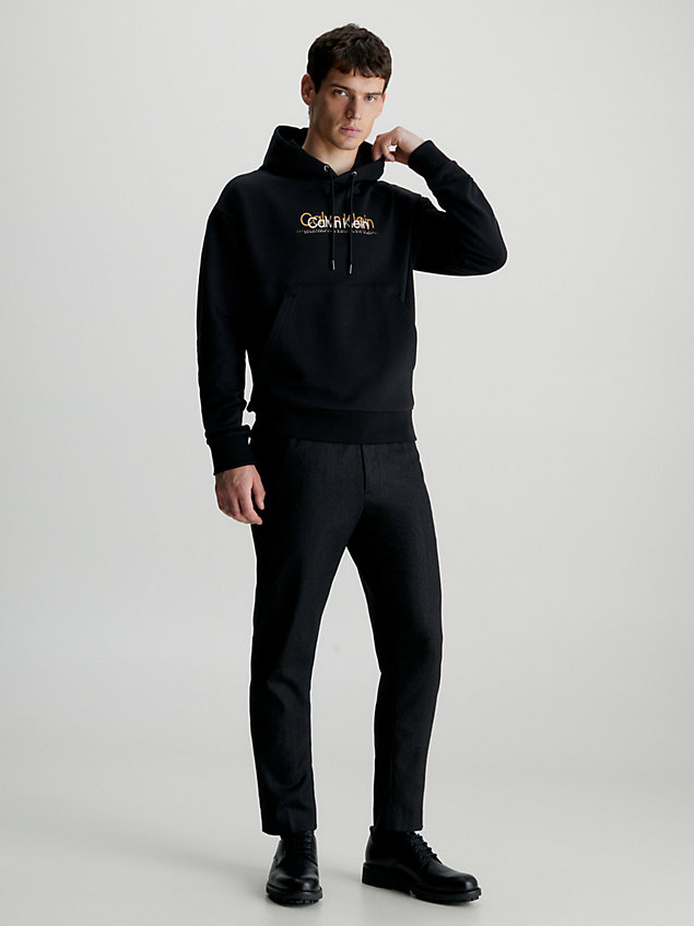 sweat-shirt à capuche avec logo black pour hommes calvin klein