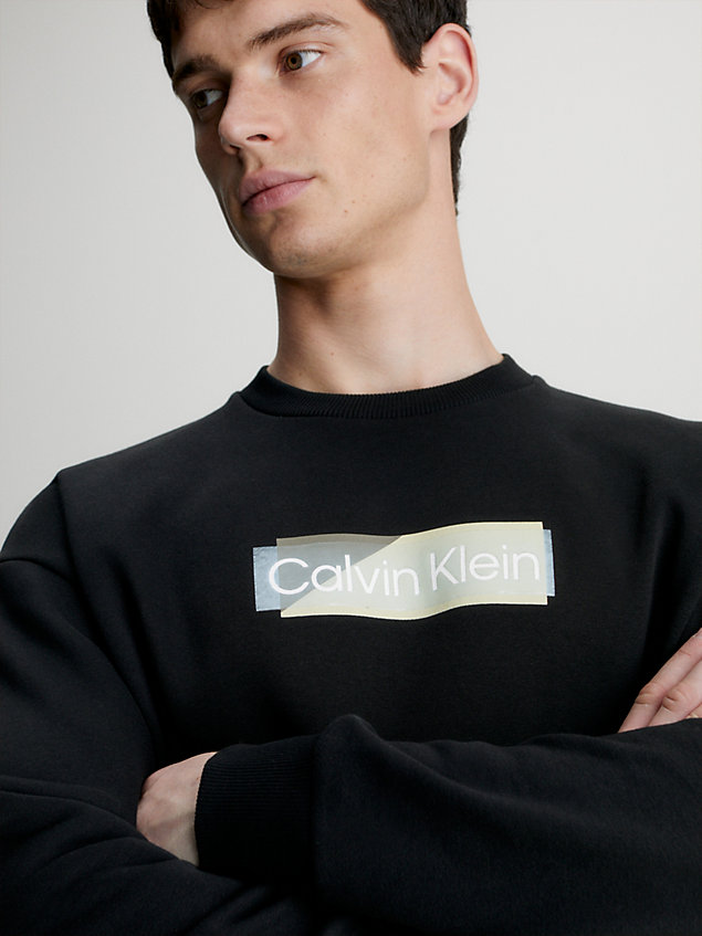black bluza z logo dla mężczyźni - calvin klein