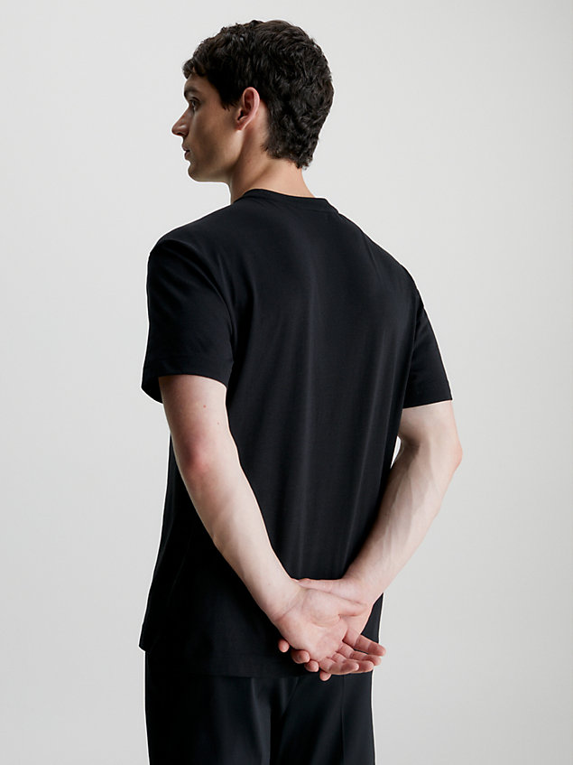 black t-shirt bawełniany z grafiką dla mężczyźni - calvin klein