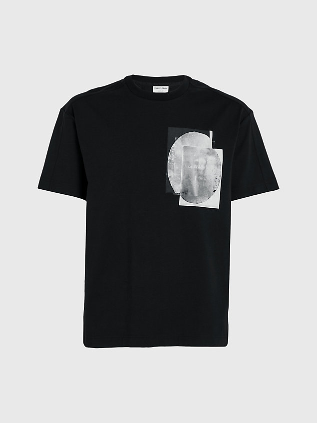 black katoenen grafisch t-shirt voor heren - calvin klein