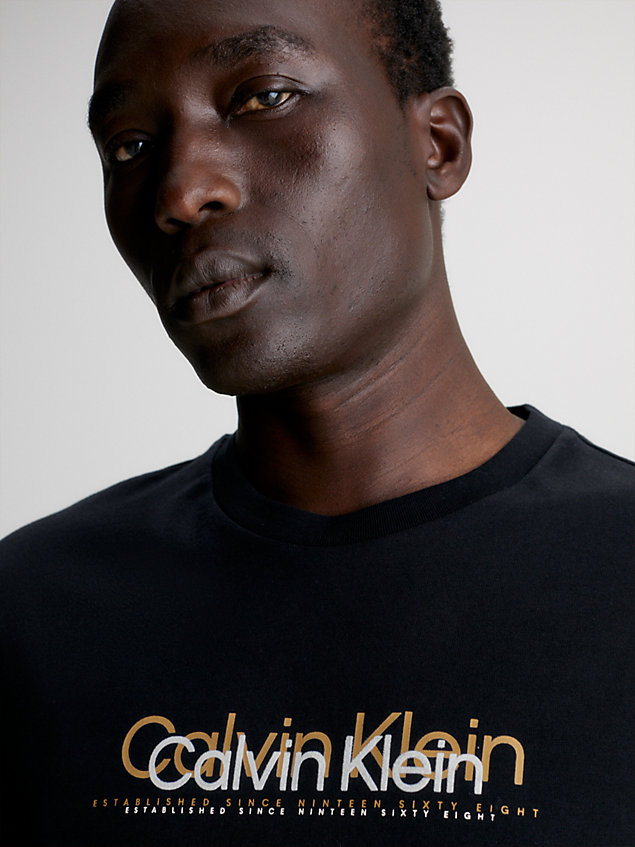 black logo t-shirt for men calvin klein