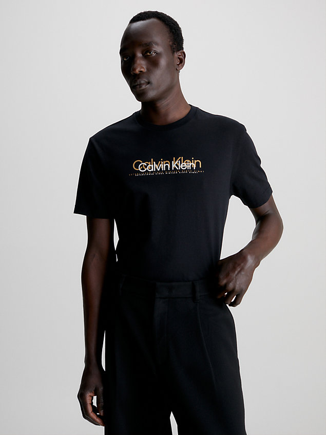 camiseta con logo black de hombre calvin klein