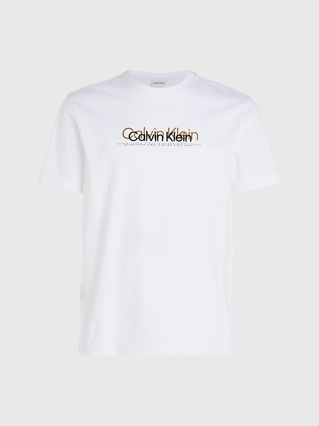 t-shirt con logo white da uomo calvin klein