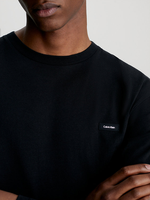 black t-shirt z długim rękawem dla mężczyźni - calvin klein